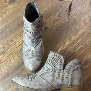 Not Rated Textured Gray Ankle Booties